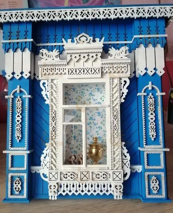 Сборная модель наличника "Драконы", 270 деталей + Клей и краски в комплекте Сборная модель наличника "Драконы", 270 деталей + Клей и краски в комплекте