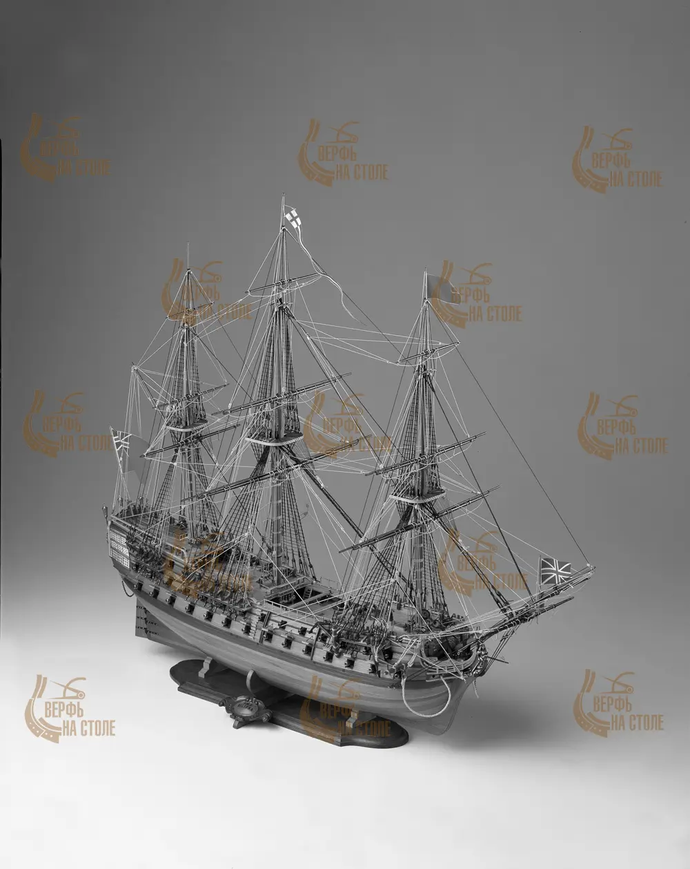 Чертеж корабля HMS Bellona, масштаб 1:100