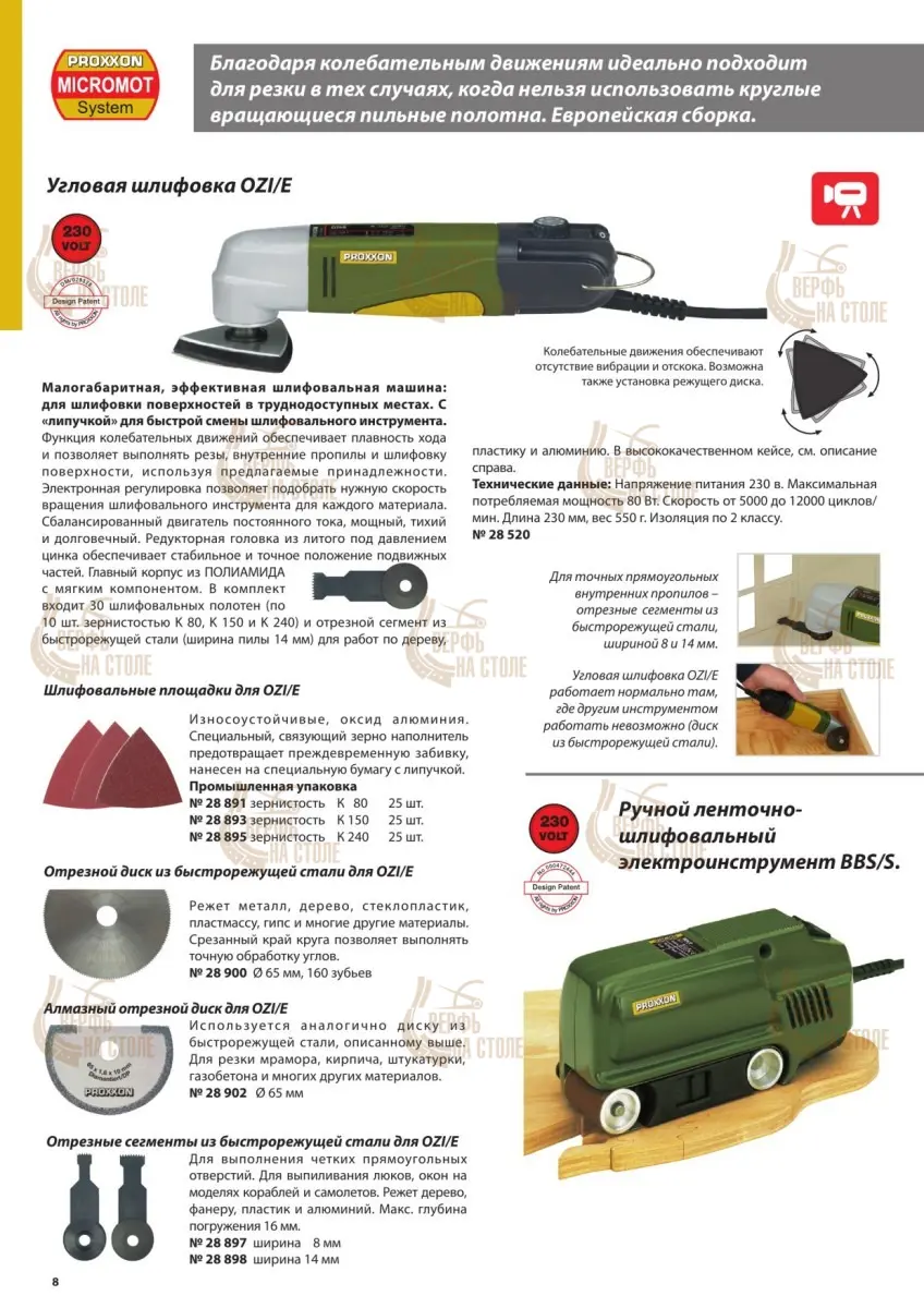 Дельтовидная (угловая) шлифовальная машинка Proxxon OZI220/Е 28520 Дельтовидная (угловая) шлифовальная машинка Proxxon OZI220/Е 28520