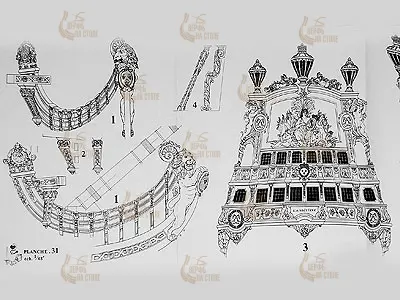 De L'Ambitieux (le trois-ponts de Tourville), 1680 + чертежи De L'Ambitieux (le trois-ponts de Tourville), 1680 + чертежи