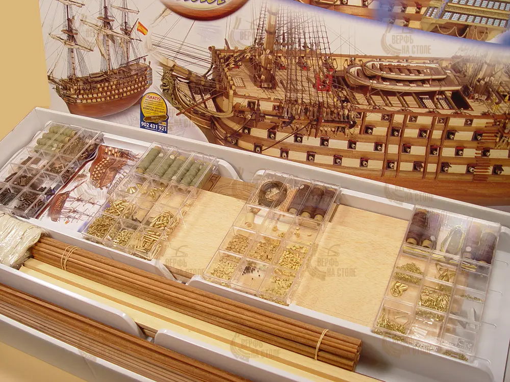 Santisima Trinidad (Сантисима Тринидад) + (Полный набор инструментов, клея, краски и подставка) Santisima Trinidad (Сантисима Тринидад) + (Полный набор инструментов, клея, краски и подставка)