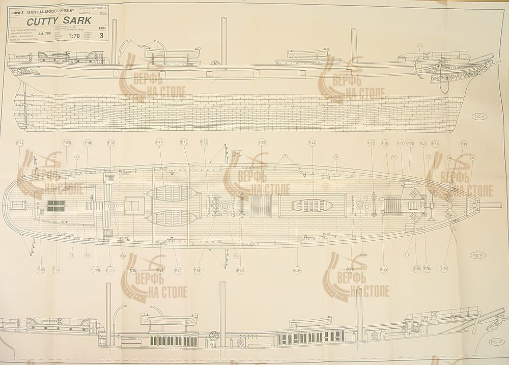 Cutty sark чертеж
