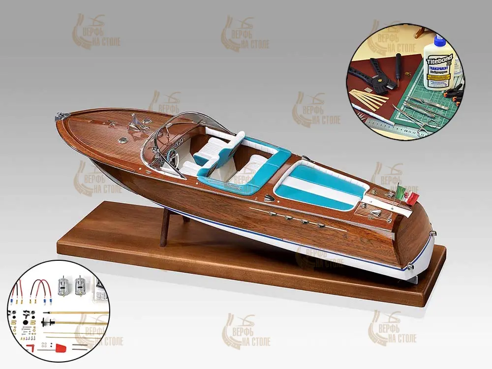 Гоночный катер Riva Aquarama 1970 + (Полный набор инструментов, основание и трансмиссия) Гоночный катер Riva Aquarama 1970 + (Полный набор инструментов, основание и трансмиссия)