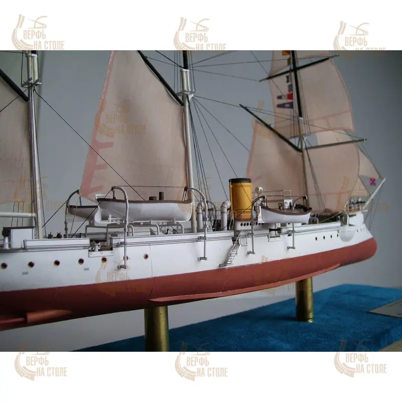 Модель из картона канонерская лодка "Кореец", Россия 1888 г Модель из картона канонерская лодка "Кореец", Россия 1888 г