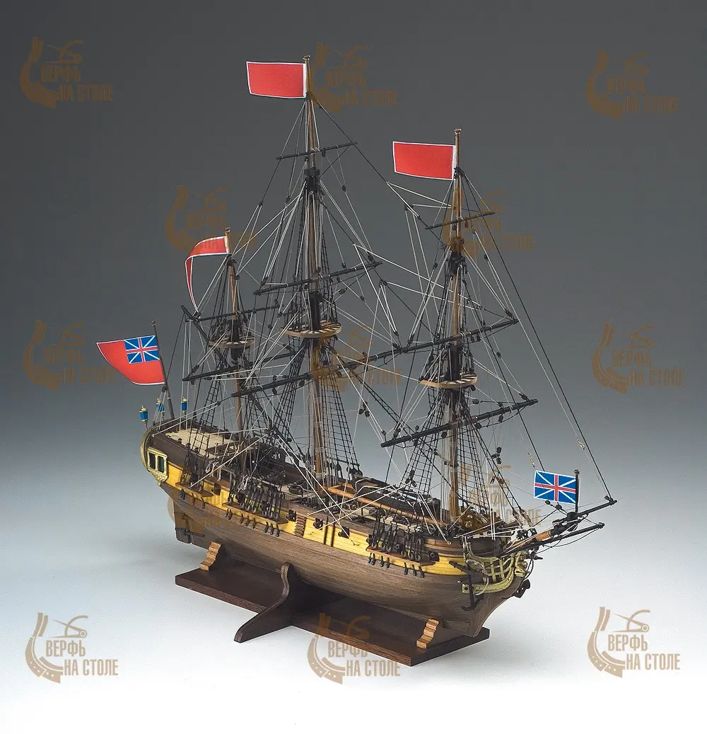 деревянная модель корабля HMS Greyhound