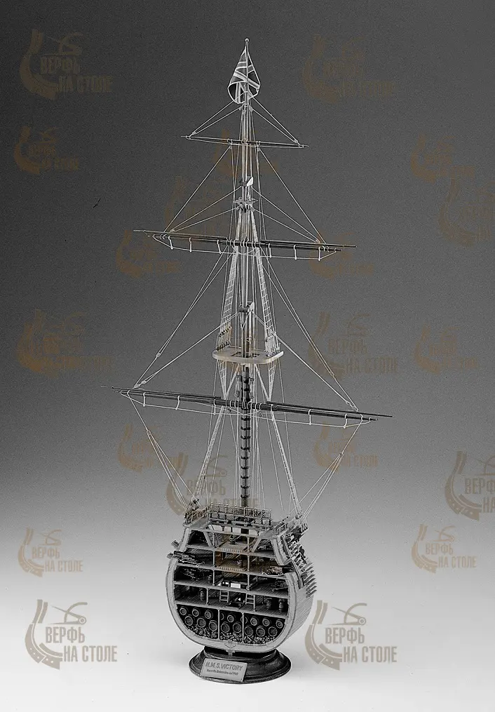 Чертеж сечения HMS Victory, масштаб 1:98