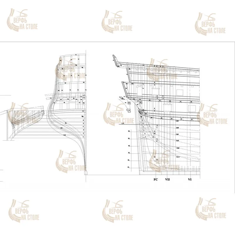Дополнительные чертежи шпангоутов 74 gun ship