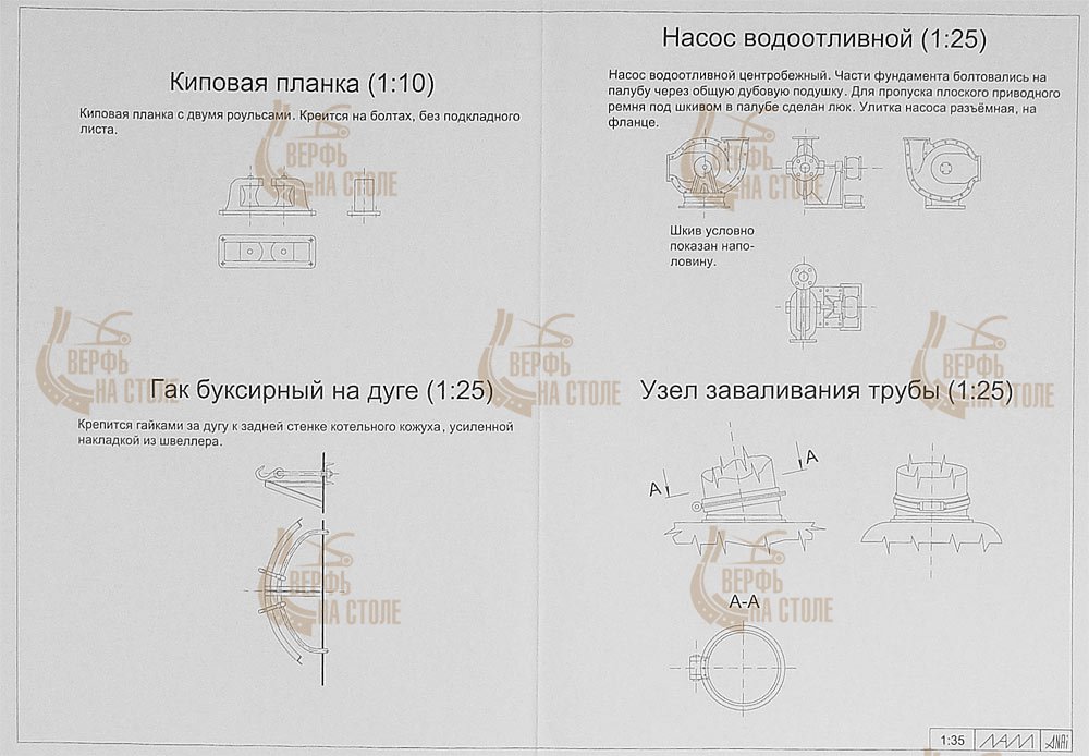 Чертеж буксира Мариинской системы Чертеж буксира Мариинской системы
