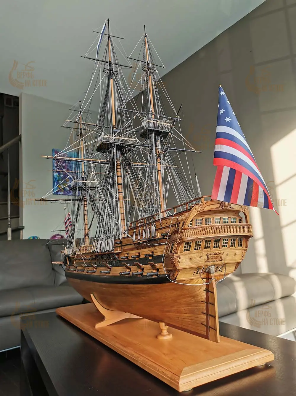 модель корабля для сборки Bonhomme Richard 1779 версия вишня-груша модель корабля для сборки Bonhomme Richard 1779 версия вишня-груша